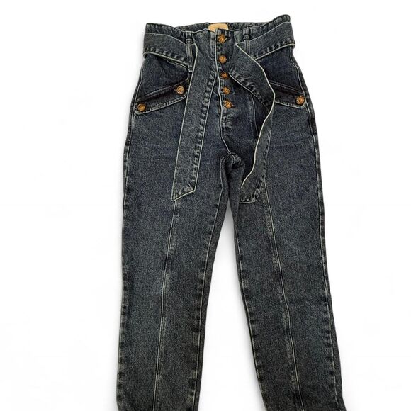 Sezane Women's Blue and Navy Jeans - Picture 6 of 8